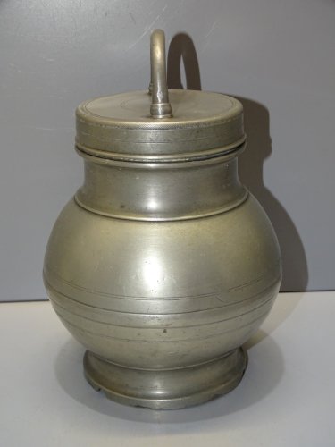 -POT BOUILLON ETAIN XIX TRANSPORT de LA SOUPE aux CHAMPS COLLECTION déco   D