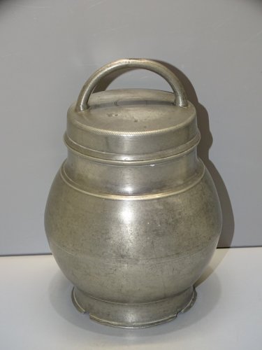 -POT BOUILLON ETAIN XIX TRANSPORT de LA SOUPE aux CHAMPS COLLECTION déco   D