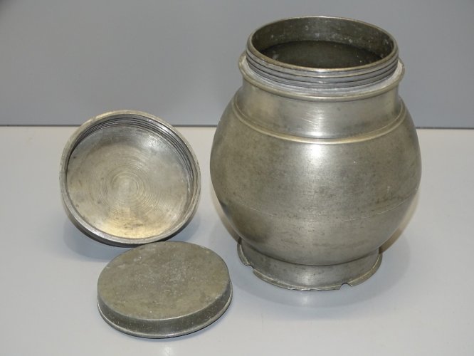-POT BOUILLON ETAIN XIX TRANSPORT de LA SOUPE aux CHAMPS COLLECTION déco   D