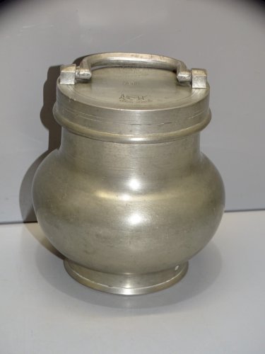 -POT BOUILLON ETAIN XIX TRANSPORT de LA SOUPE aux CHAMPS Médaille d'Or 1888   D