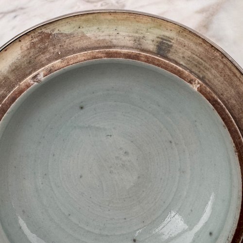 Pot couvert bleu et blanc Chine XIXe décor de chien de Fô M4018