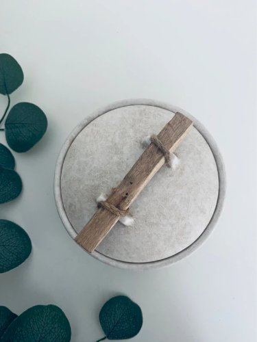 Pot Couvert Céramique Anthropologie Style Bohème Bois et Jute