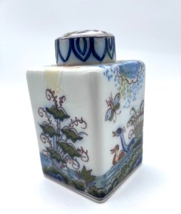 Pot couvert Makkum Delft Tichelaar céramique oiseaux signé 13cm
