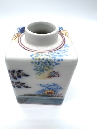 Pot couvert Makkum Delft Tichelaar céramique oiseaux signé 13cm