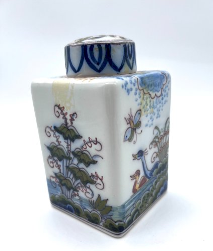 Pot couvert Makkum Delft Tichelaar céramique oiseaux signé 13cm