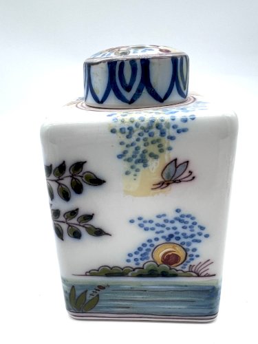 Pot couvert Makkum Delft Tichelaar céramique oiseaux signé 13cm