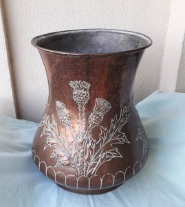Copper pot umbrella stand