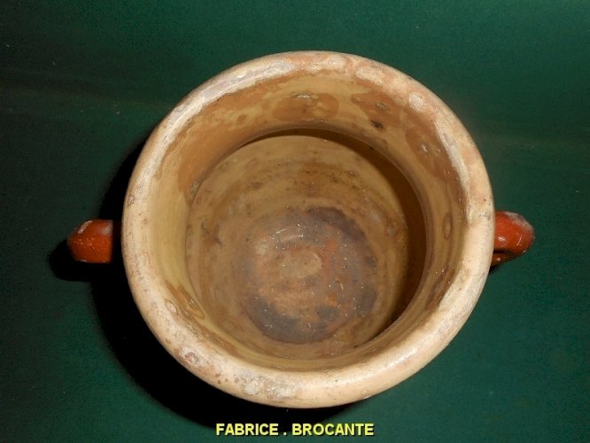 POT EN TERRE CUITE VERNISSEE ANCIEN A ANSE N° 1