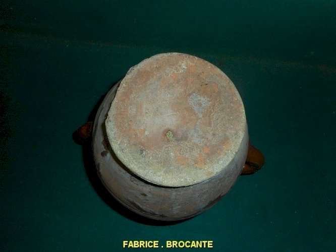 POT EN TERRE CUITE VERNISSEE ANCIEN A ANSE N° 1