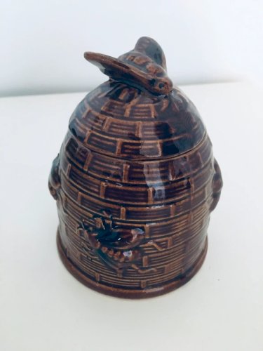 Pot miel vintage barbotine