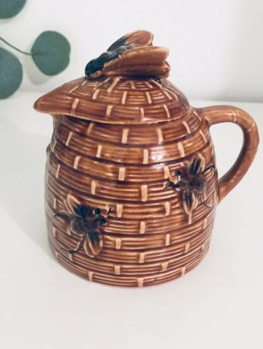 Pot miel vintage barbotine