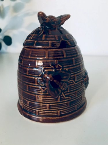Pot miel vintage barbotine