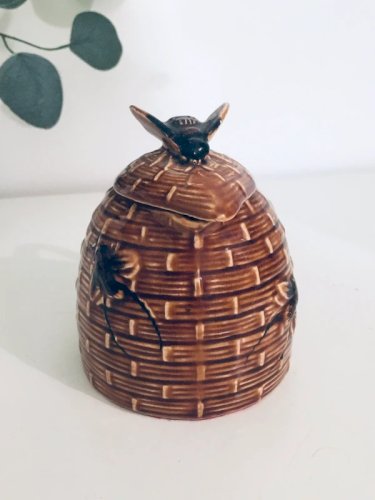 Pot miel vintage barbotine