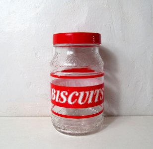 vintage grocery jar screen-printed cookie jar 1.5L
