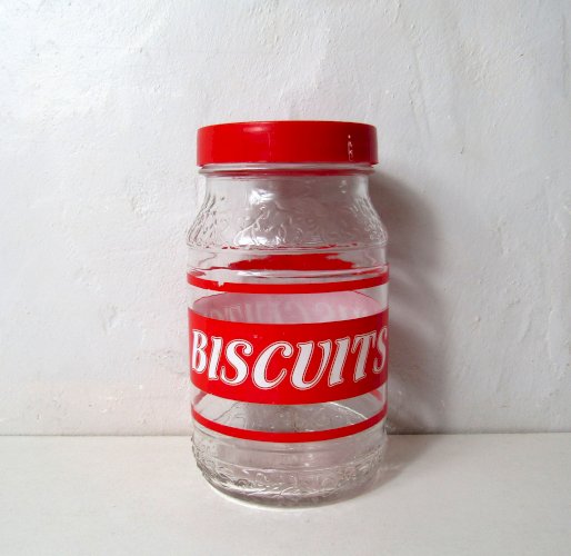 pot pour épicerie vintage bocal à biscuits sérigraphié 1,5L