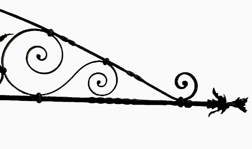 Potence d'enseigne ou de lanterne en fer forgé du XVIII siècle