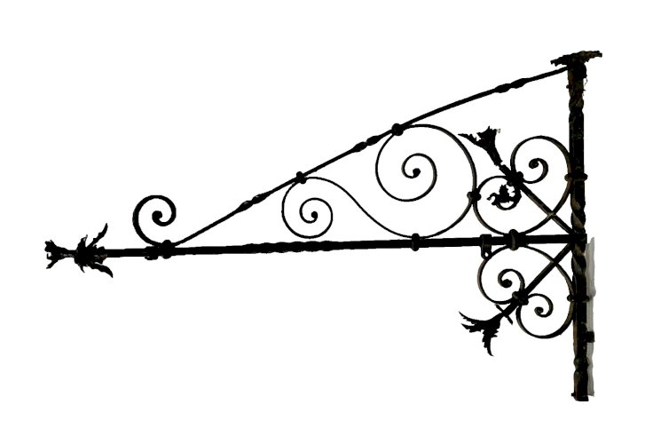 Potence d'enseigne ou de lanterne en fer forgé du XVIII siècle