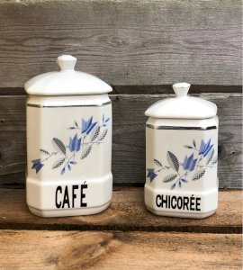 Pots à café et à chicorée rétro vintage en porcelaine Czechoslovakia