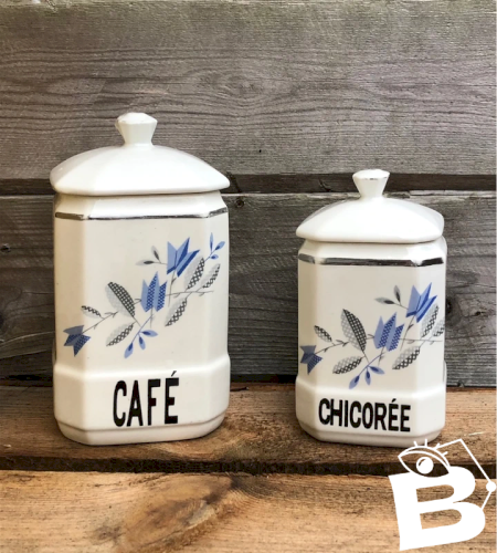 Pots à café et à chicorée rétro vintage en porcelaine Czechoslovakia