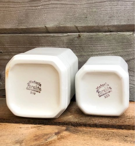 Pots à café et à chicorée rétro vintage en porcelaine Czechoslovakia