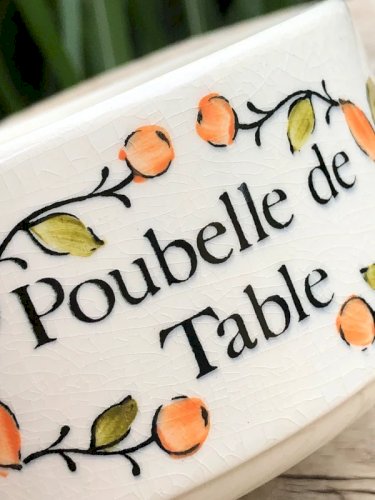 Poubelle de table en faïence de GIEN