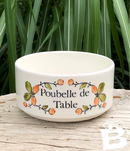Poubelle de table en faïence de GIEN
