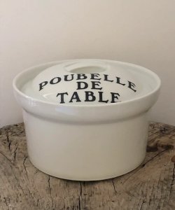 Apilco porcelain table trash can