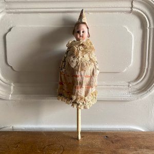 Musical doll Germany on stick porcelain head M3749