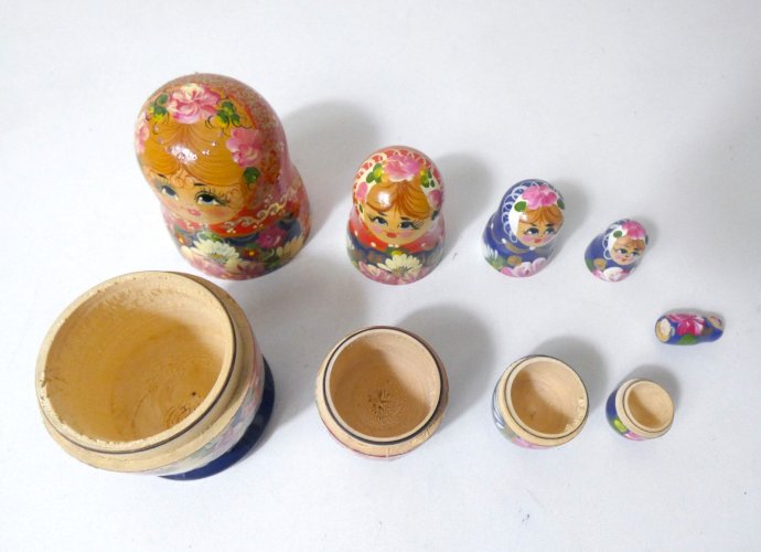 poupées russes vintage Folk Art Matriochka complet TBE