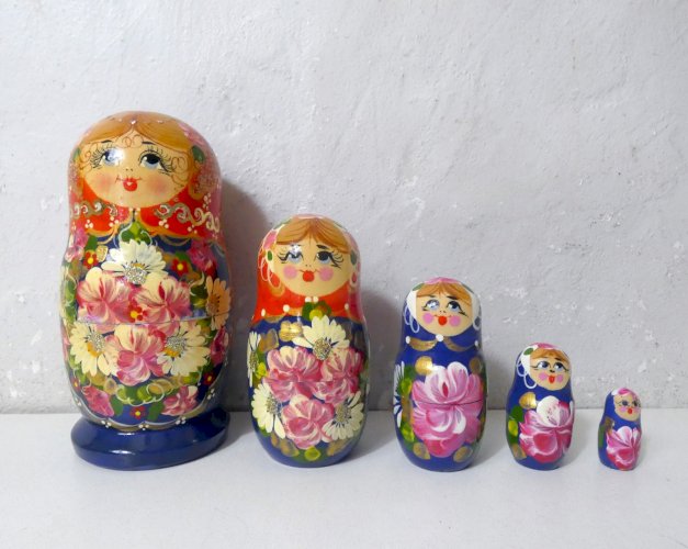 poupées russes vintage Folk Art Matriochka complet TBE