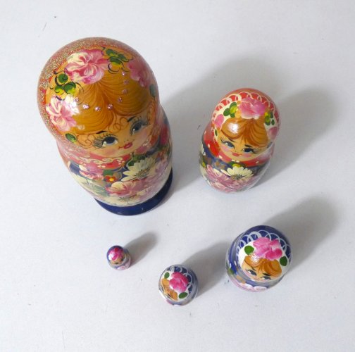 poupées russes vintage Folk Art Matriochka complet TBE