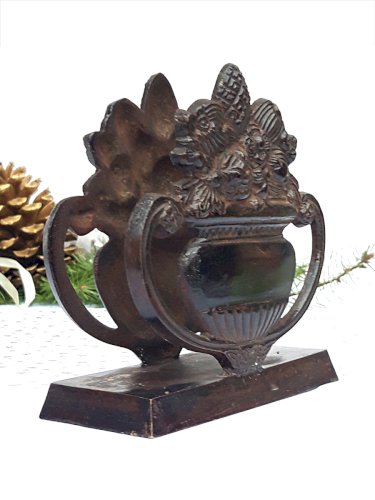 Présentoir serviettes ou support courrier laiton vieilli