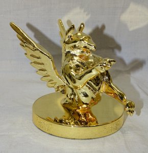-PRESSE PAPIER OBJET PROMOTIONNEL MAISON COGNAC PLANAT doré Emballage origine  D