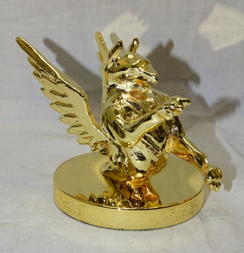 -PRESSE PAPIER OBJET PROMOTIONNEL MAISON COGNAC PLANAT doré Emballage origine  D