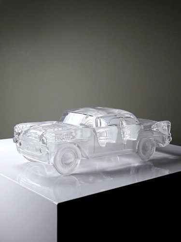 Presse papier vintage grosse voiture Chevrolet Bel Air 1957 en cristal