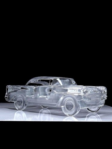 Presse papier vintage grosse voiture Chevrolet Bel Air 1957 en cristal