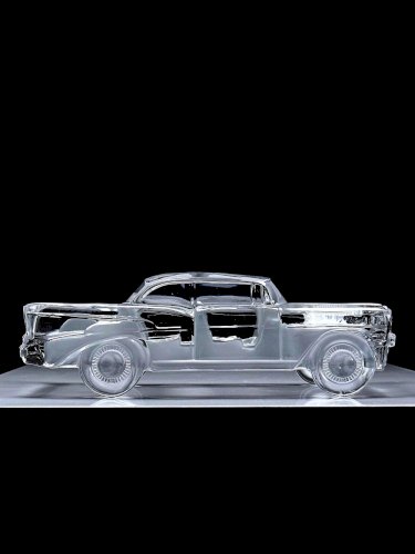 Presse papier vintage grosse voiture Chevrolet Bel Air 1957 en cristal