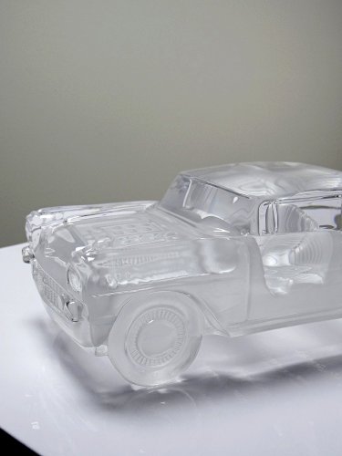 Presse papier vintage grosse voiture Chevrolet Bel Air 1957 en cristal