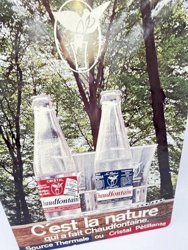 Publicité en carton "Eau Chaudfontaine"