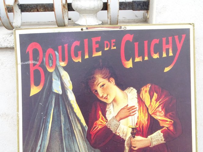 -PUBLICITE SUR CARTON BOUGIE DE CLICHY BERNARD CARANT PARIS MEDAILLE D'OR 1889 D