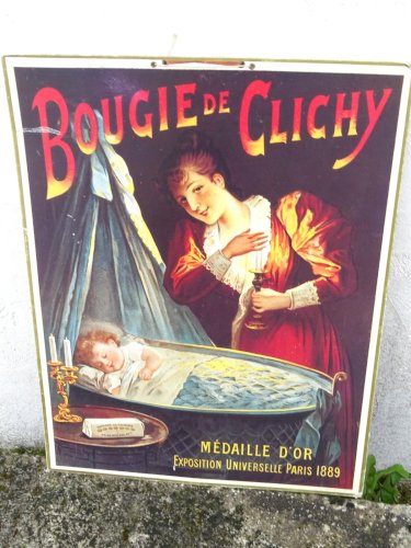 -PUBLICITE SUR CARTON BOUGIE DE CLICHY BERNARD CARANT PARIS MEDAILLE D'OR 1889 D