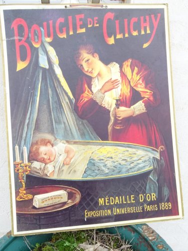 -PUBLICITE SUR CARTON BOUGIE DE CLICHY BERNARD CARANT PARIS MEDAILLE D'OR 1889 D