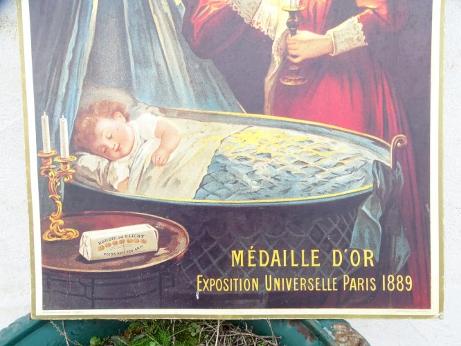 -PUBLICITE SUR CARTON BOUGIE DE CLICHY BERNARD CARANT PARIS MEDAILLE D'OR 1889 D