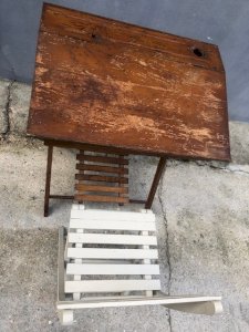 pupitre d'écolier  vintage