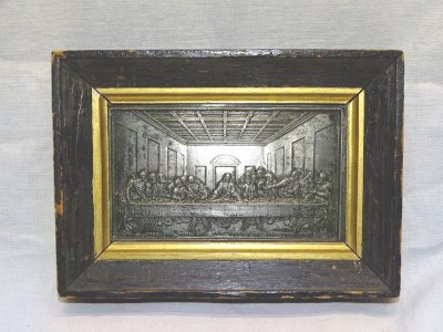 - PUTINATIF  1818 BAS RELIEF LA CENE d'après LEONARD de VINCI PLAQUE DE PLOMB  D