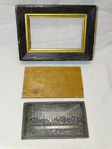 - PUTINATIF  1818 BAS RELIEF LA CENE d'après LEONARD de VINCI PLAQUE DE PLOMB  D