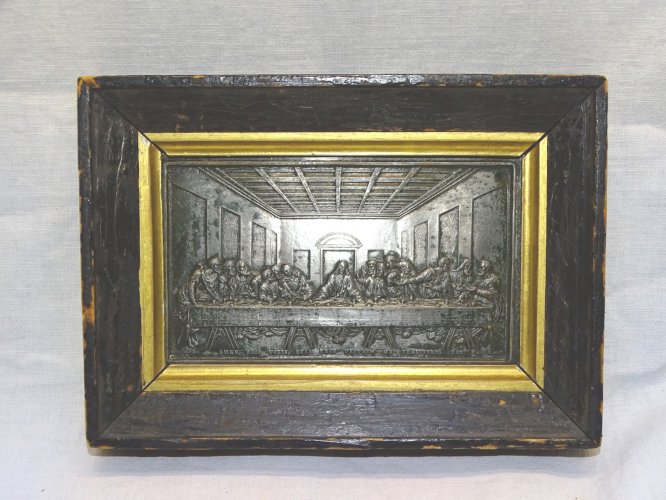 - PUTINATIF  1818 BAS RELIEF LA CENE d'après LEONARD de VINCI PLAQUE DE PLOMB  D
