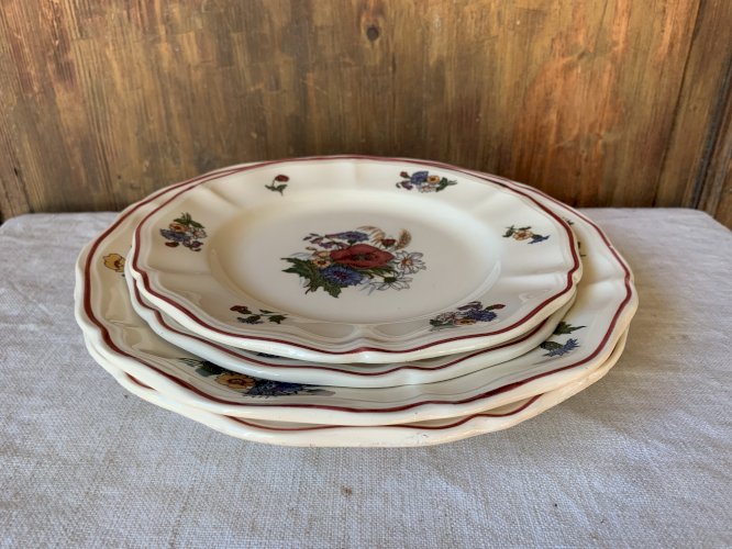 Quatre assiettes Sarreguemines Agreste