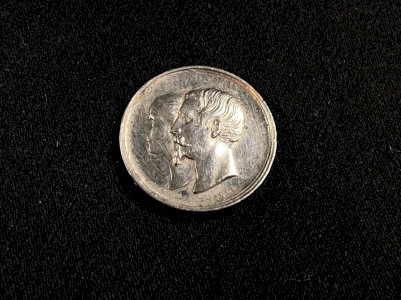 Silver five-franc piece Napoleon III birth of Napoleon IV 1856 A. Caqué