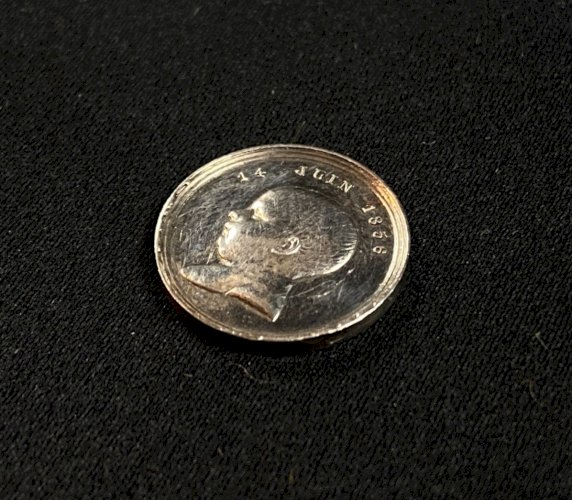 Quinaire médaille en argent Napoléon III naissance de Napoléon IV 1856 A. Caqué